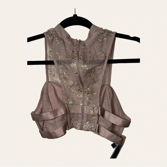 Victoria's Secret Very Sexy Lace Bralette High Neck Gold Size large - Picture 7 of 10